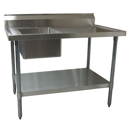 Bk Resources Prep Table 16 in x 20 in, 1, 2, Free Standing, Stainless Steel BKMPT-3060G-L